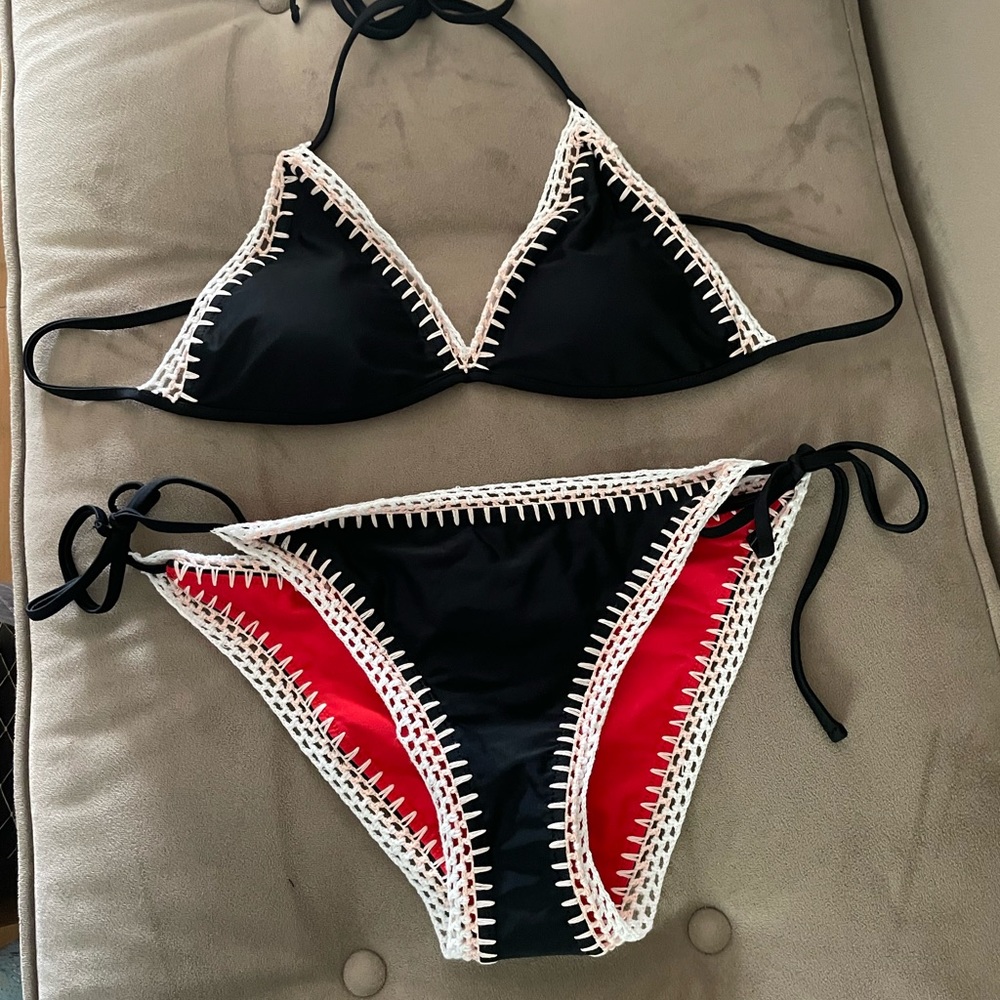 Brand new bathing suits with beautiful crochet work